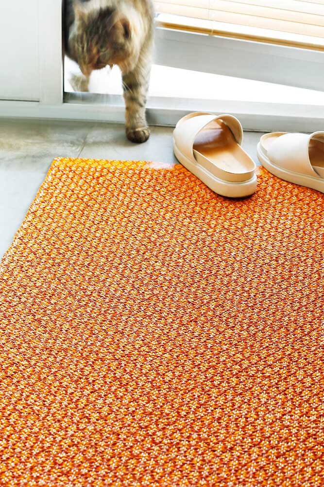 NARMA Diby -kaksipuolinen plasticWeave matto, oranssi, 70 x 350 cm hinta ja tiedot | Isot matot | hobbyhall.fi