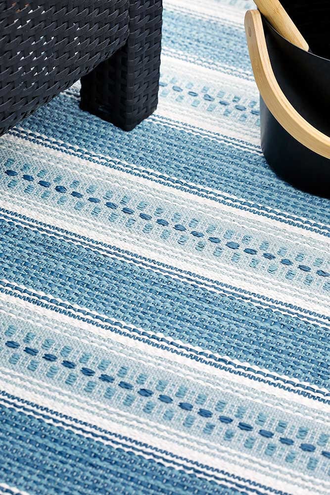 NARMA Runö -kaksipuolinen plasticWeave matto, sininen, 70 x 350 cm hinta ja tiedot | Isot matot | hobbyhall.fi
