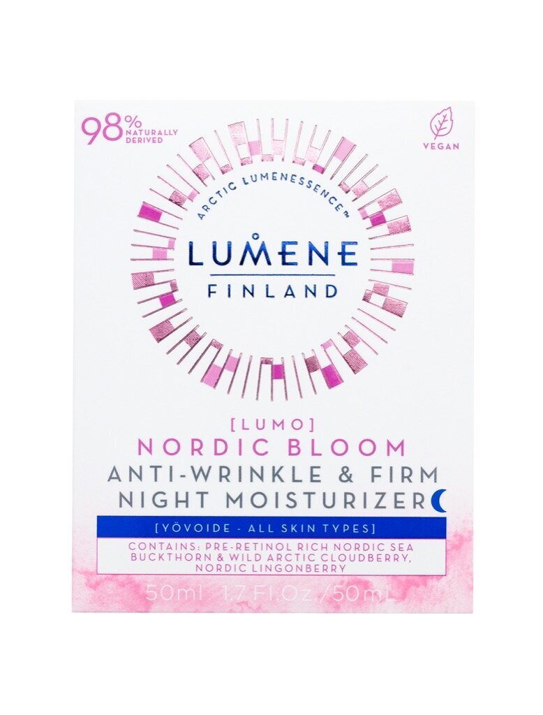 Kiinteyttävä yövoide LUMENE Nordic Bloom, 50 ml hinta ja tiedot | Kasvovoiteet | hobbyhall.fi