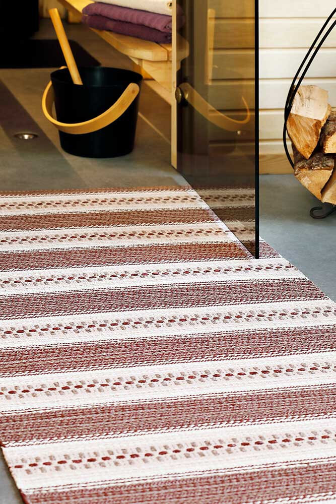 NARMA Runö -kaksipuolinen plasticWeave matto, viininpunainen, 70 x 150 cm hinta ja tiedot | Isot matot | hobbyhall.fi