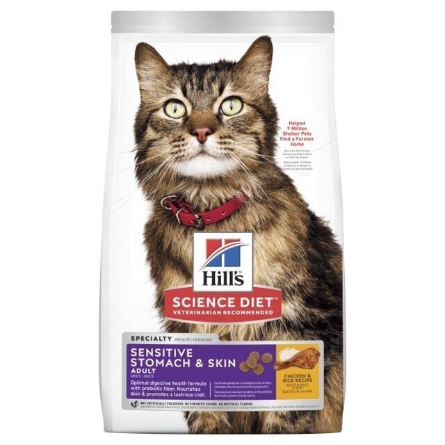 Hill's Science Plan Cat Adult Dry Chicken Sensitive kissoille, 7 kg hinta ja tiedot | Kissan kuivaruoka | hobbyhall.fi