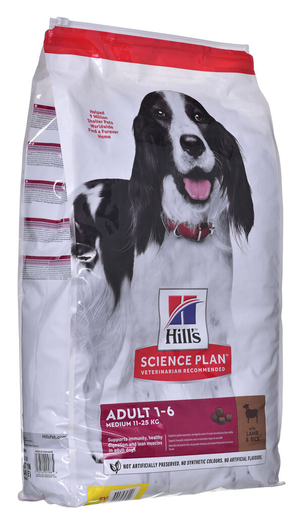 Hill's Science Plan Canine Adult Medium Breed Lamb Rice ruoka koirille, 14 kg hinta ja tiedot | Koiran kuivaruoka | hobbyhall.fi