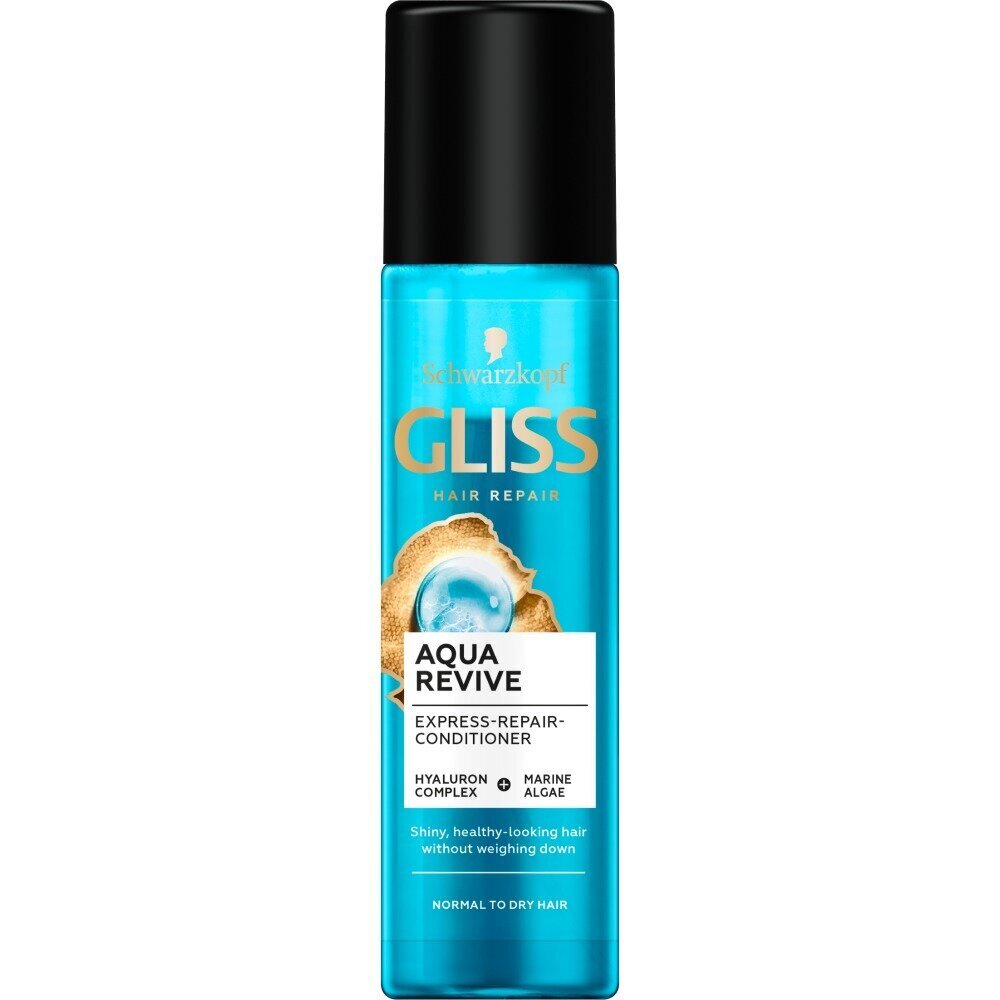 Spray hoitoaine normaaleille ja kuiville hiuksille Gliss Aqua Revive Express Repair 200 ml hinta ja tiedot | Hoitoaineet | hobbyhall.fi