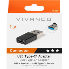 Vivanco USB-C-sovitin - USB-A 3.1 (45351) hinta ja tiedot | Kaapelit ja adapterit | hobbyhall.fi