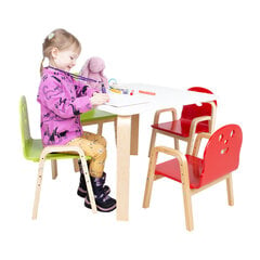 Lasten setti HAPPY pöytä ja 2 tuolia, valkoinen/punainen hinta ja tiedot | Home4You Lastenhuoneen kalusteet | hobbyhall.fi