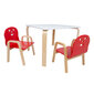 Lasten setti HAPPY pöytä ja 2 tuolia, valkoinen/punainen hinta ja tiedot | Lasten pöydät ja tuolit | hobbyhall.fi
