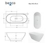 Bath Besco Assos S-Line 160, napsauta ja napsauta Chrome hinta ja tiedot | Kylpyammeet | hobbyhall.fi