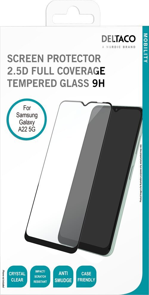 Deltaco 9H 2.5D Samsung Galaxy A22 5G: lle hinta ja tiedot | Näytönsuojakalvot ja -lasit | hobbyhall.fi
