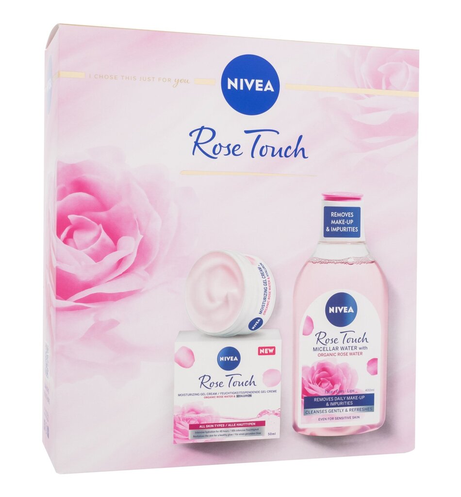 Set Nivea Rose Touch: kosteuttava kasvovoidegeeli, 50 ml + misellivesi, 400 ml hinta ja tiedot | Kasvovoiteet | hobbyhall.fi