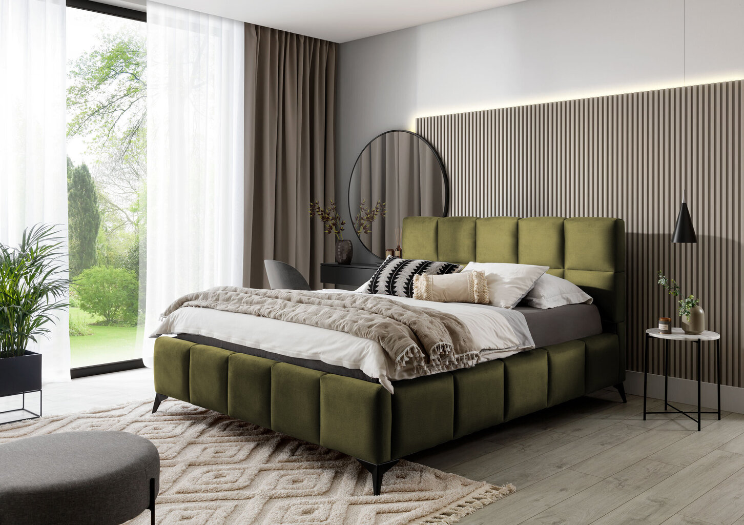 Sänky NORE Nube 33, 140x200 cm, vihreä hinta ja tiedot | Sängyt | hobbyhall.fi