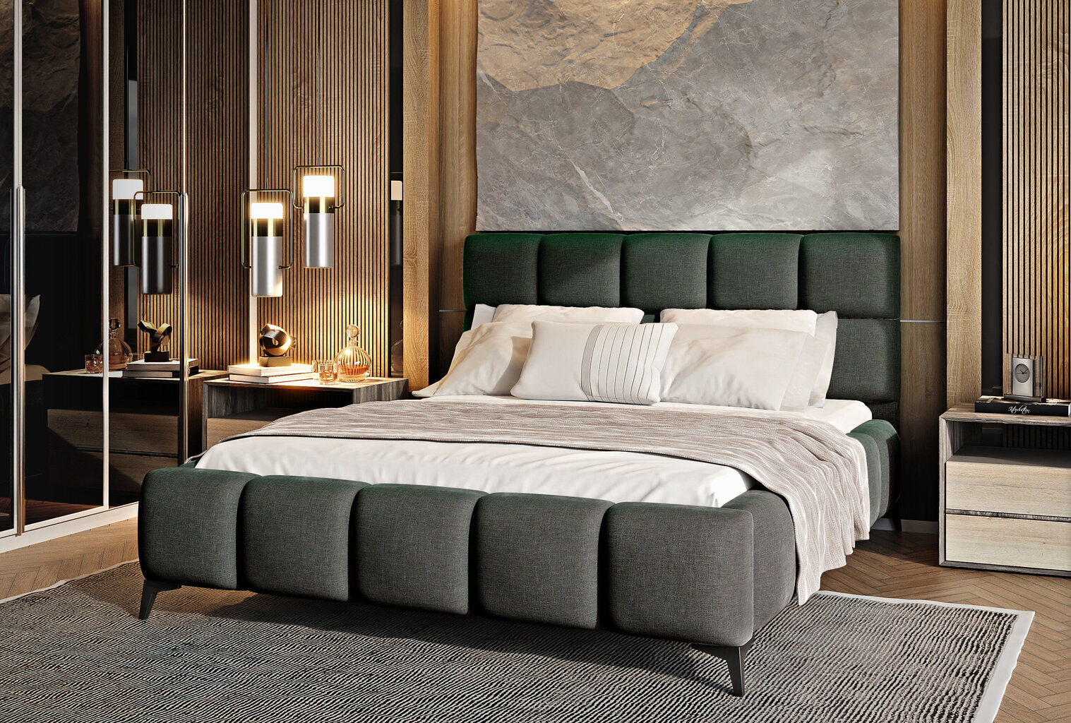 Sänky NORE Flores 04, 160x200 cm, harmaa hinta ja tiedot | Sängyt | hobbyhall.fi