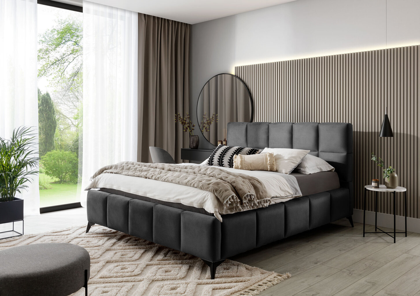 Sänky NORE Nube 06, 180x200 cm, harmaa hinta ja tiedot | Sängyt | hobbyhall.fi