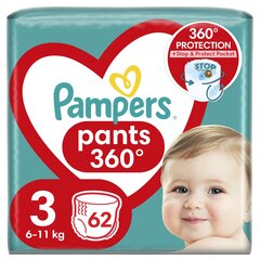 Pampers-housut Sukkahousut, Koko 3, 62 Vaipat, 6kg-11kg hinta ja tiedot | Vaipat | hobbyhall.fi