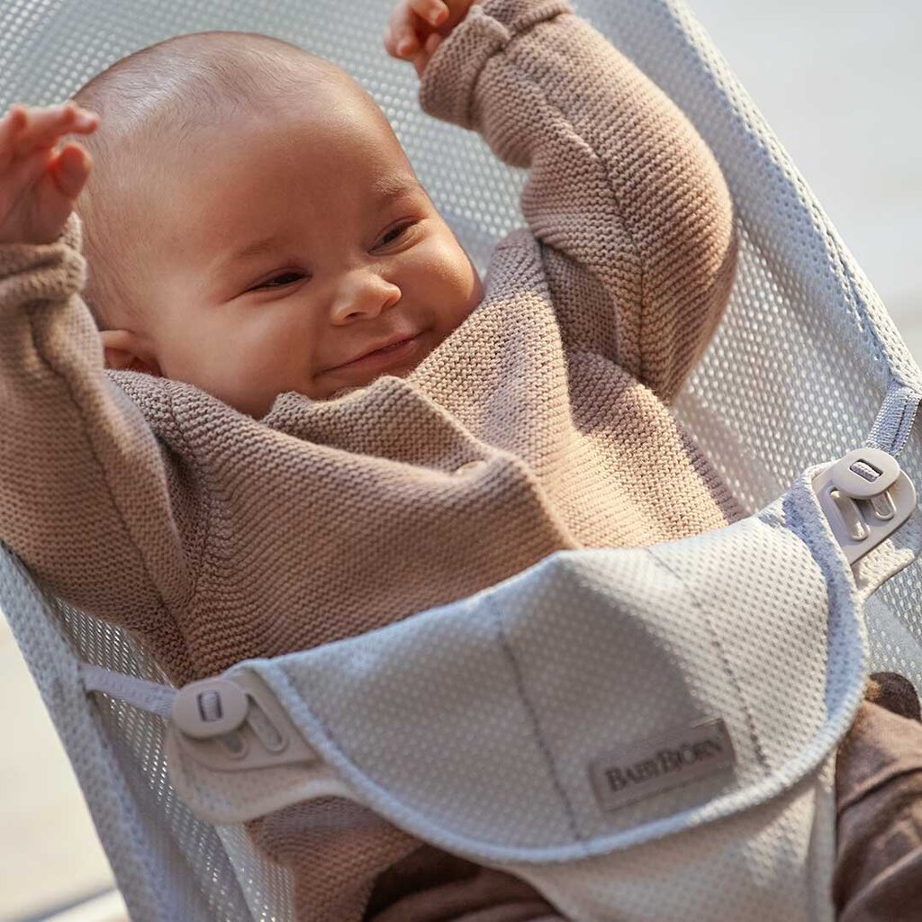 BABYBJÖRN Lamami sitteri Balance Soft Mesh, hopea/valkoinen hinta ja tiedot | Sitterit | hobbyhall.fi