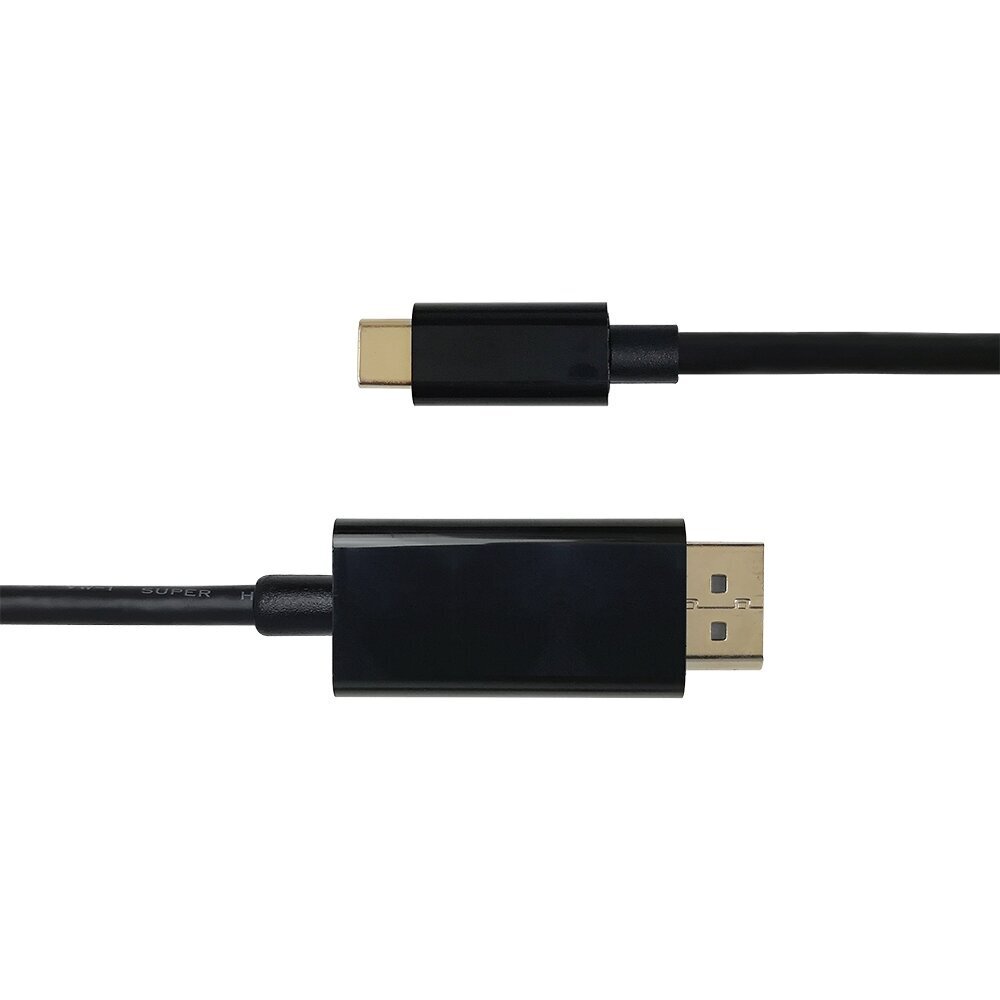 USB-C Deltaco 4K UHD 1m USBC-DP100-K 00140012 hinta ja tiedot | Kaapelit ja adapterit | hobbyhall.fi