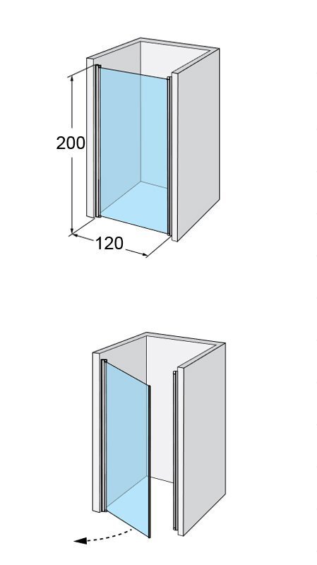 Suihkuovi Ifö Space SPNF 1200 hopea, 120x200cm hinta ja tiedot | Suihkuseinät ja -ovet | hobbyhall.fi