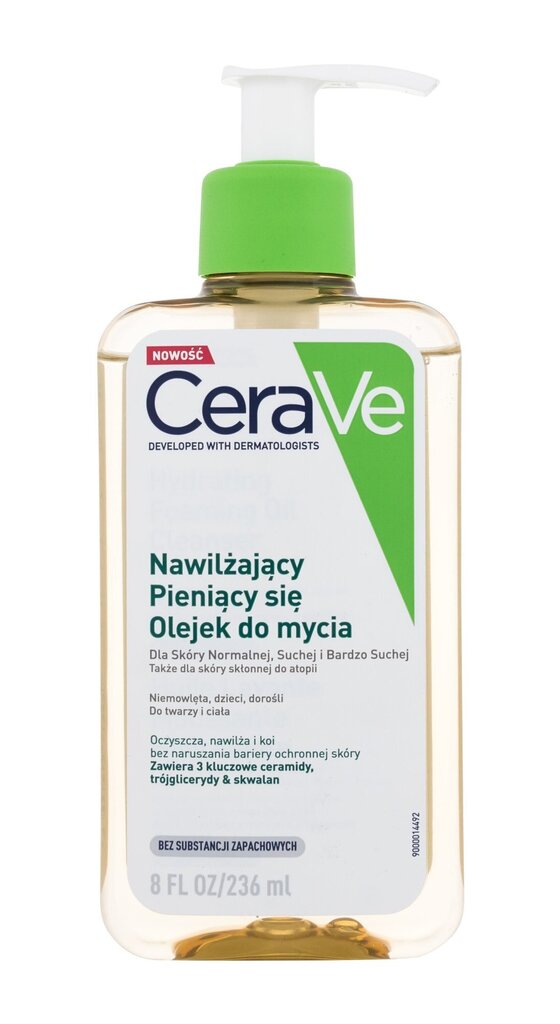 Kosteuttava puhdistava kasvoöljy CeraVe 236 ml hinta ja tiedot | Kasvojen puhdistusaineet | hobbyhall.fi