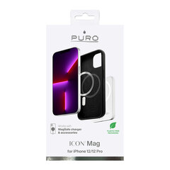 Kuvake Mag-kotelo Puro iPhone 12-12 Prolle, musta hinta ja tiedot | Puro Puhelimet, älylaitteet ja kamerat | hobbyhall.fi