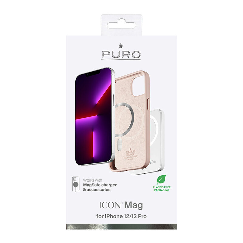 Kuvake Mag Puro -kotelo iPhonelle 12-12Pro, vaaleanpunainen hinta ja tiedot | Puhelimen kuoret ja kotelot | hobbyhall.fi