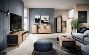TV-pöytä Madis 165, ruskea / musta hinta ja tiedot | Laski Meble Huonekalut ja sisustus | hobbyhall.fi