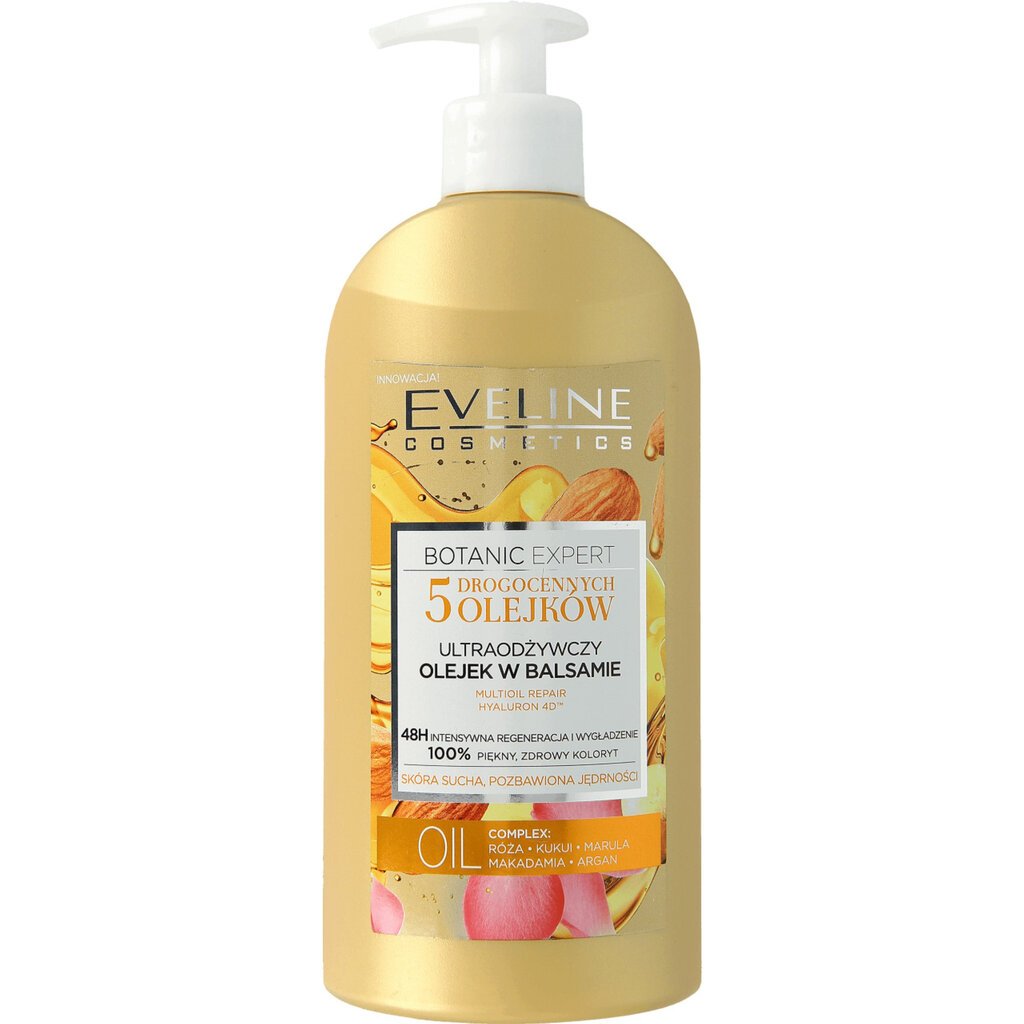 Elvyttävä vartaloöljy kuivalle iholle Eveline Botanic Expert 350 ml hinta ja tiedot | Vartalovoiteet ja -emulsiot | hobbyhall.fi