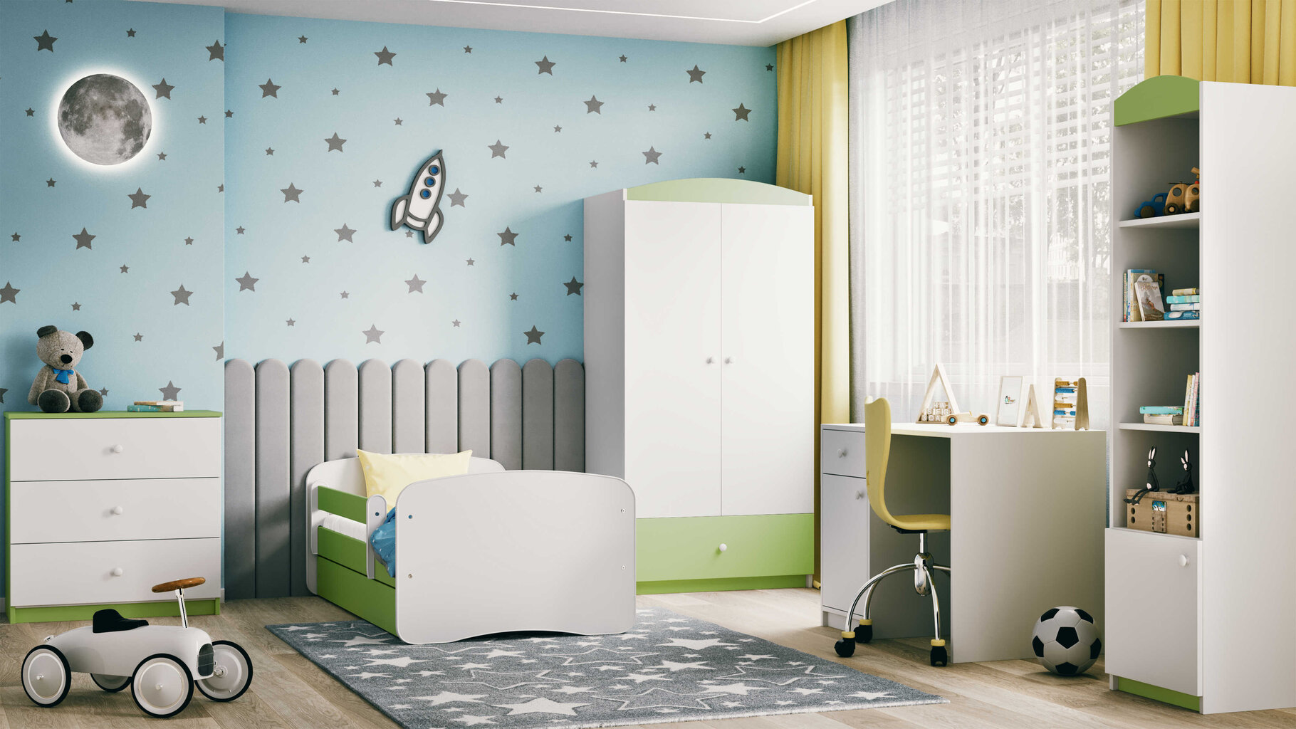 Vauvansänky patjalla Kocot Kids Babydreams, 70x140 cm, vihreä hinta ja tiedot | Lastensängyt | hobbyhall.fi