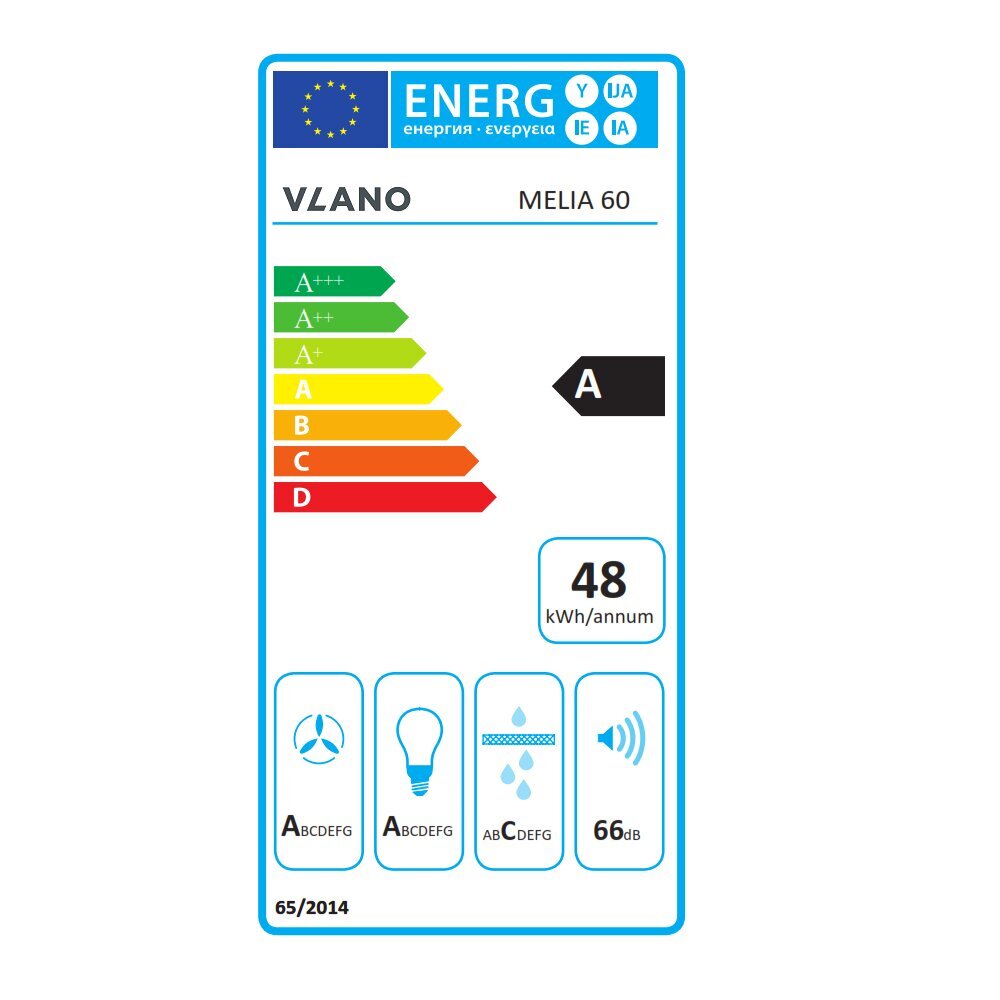 Vlano Melia 60 WH hinta ja tiedot | Liesituulettimet | hobbyhall.fi