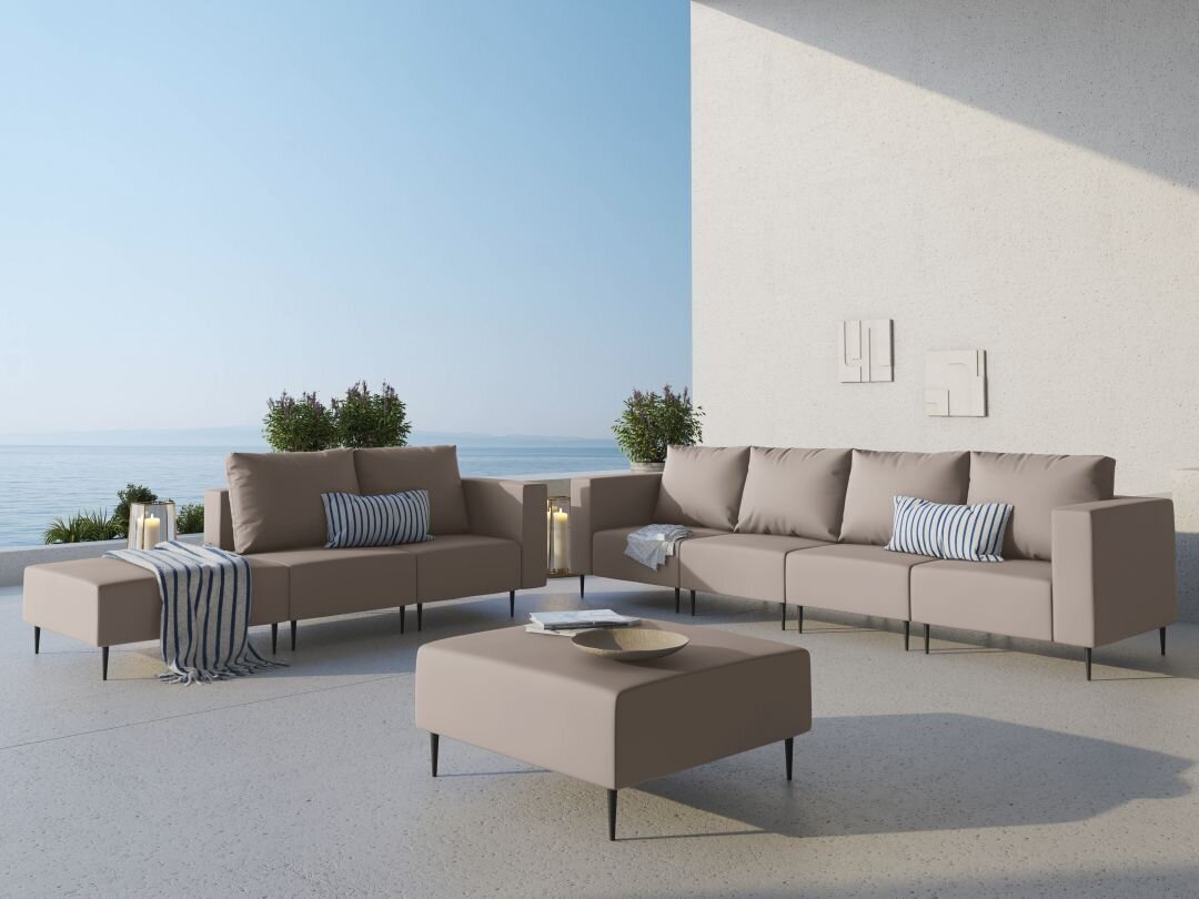 Kolmen istuttava modulaarinen vuodesohva Calme Jardin Fiji, väri beige hinta ja tiedot | Puutarhatuolit | hobbyhall.fi