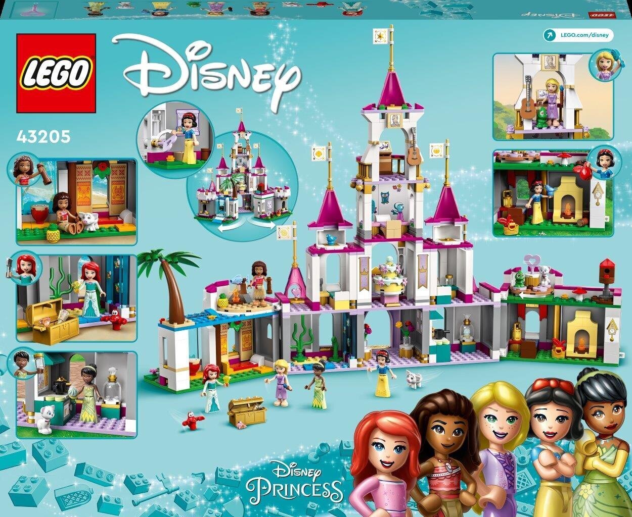 43205 LEGO® Disney Princess™ Adventure -linna ilman sänkyä hinta ja tiedot | LEGOT ja rakennuslelut | hobbyhall.fi