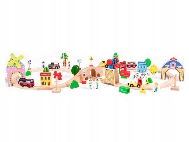 Puinen kiskojuna Ecotoys, osa 78 hinta ja tiedot | Poikien lelut | hobbyhall.fi