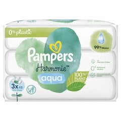 PAMPERS Harmonie Aqua 3*48 kpl hinta ja tiedot | Vauvojen kosteuspyyhkeet | hobbyhall.fi