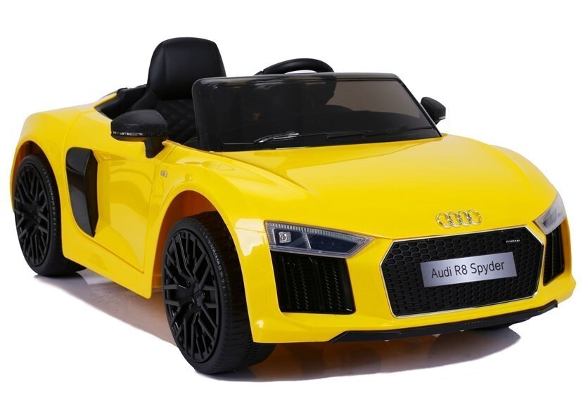 Yksipaikkainen sähköauto lapsille Big Audi R8 JJ2198, keltainen hinta ja tiedot | Lasten sähköautot | hobbyhall.fi