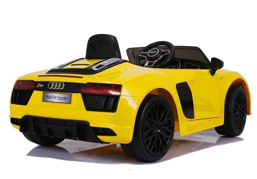 Yksipaikkainen sähköauto lapsille Big Audi R8 JJ2198, keltainen hinta ja tiedot | Lasten sähköautot | hobbyhall.fi