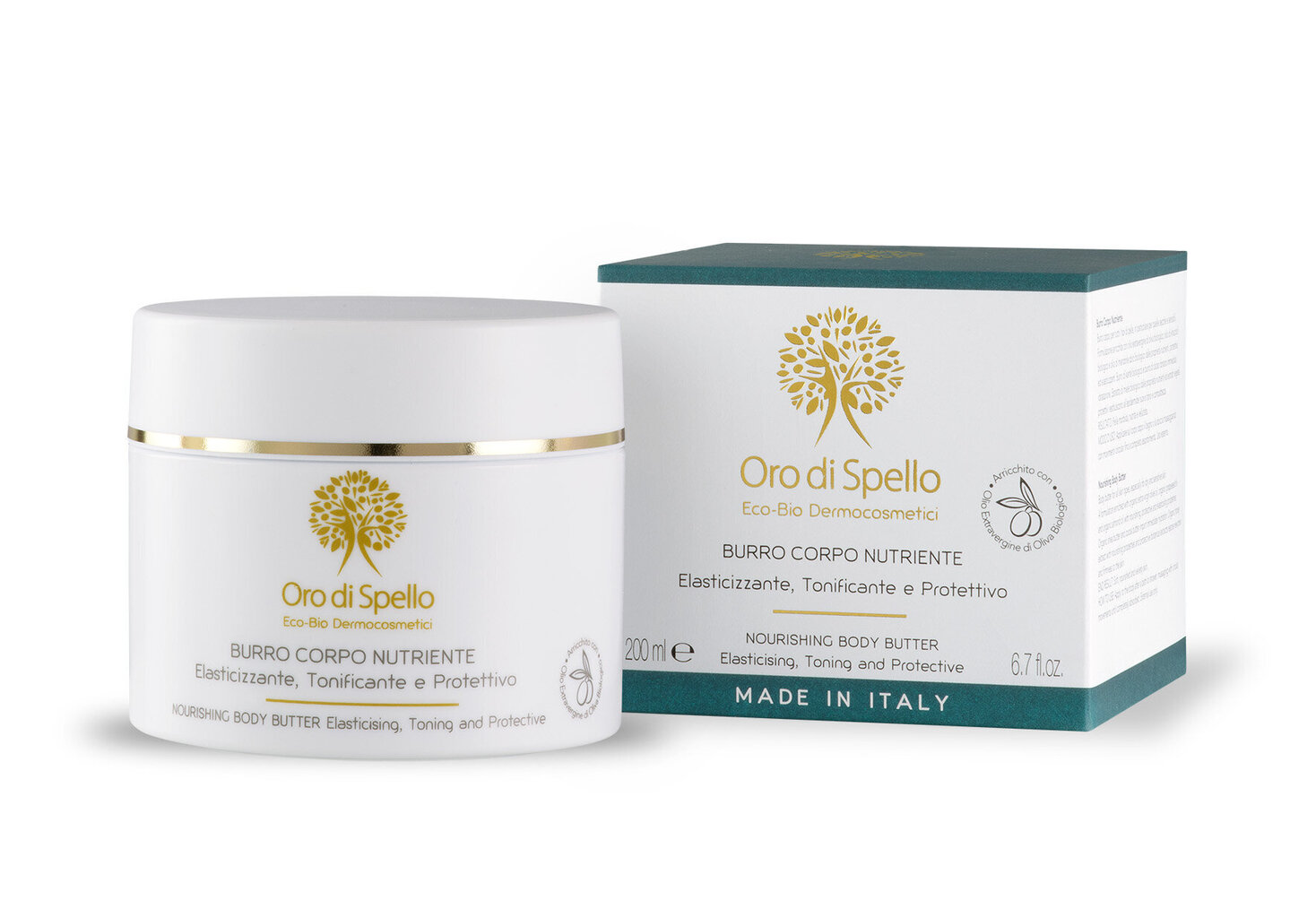 Vartalovoi ORO DI SPELLO "Nourishing Body Butter elastisizing, toning and protective", 200 ml hinta ja tiedot | Vartalovoiteet ja -emulsiot | hobbyhall.fi