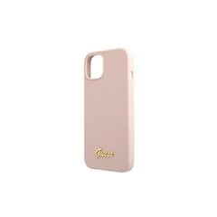 Guess kotelo iPhone 13 6,1" GUHMP13MLSLMGLP light pink hard case Silicone Script Gold Logo Magsafe hinta ja tiedot | Puhelimen kuoret ja kotelot | hobbyhall.fi