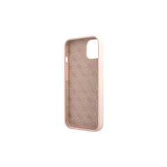 Guess kotelo iPhone 13 6,1" GUHMP13MLSLMGLP light pink hard case Silicone Script Gold Logo Magsafe hinta ja tiedot | Puhelimen kuoret ja kotelot | hobbyhall.fi