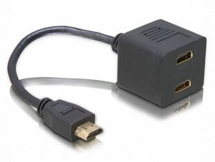 Adapteri Delock HDMI -> HDMI 2x hinta ja tiedot | Delock Tietokoneet ja pelaaminen | hobbyhall.fi