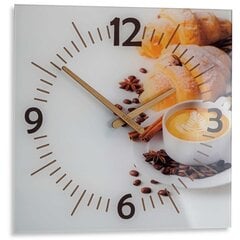 Lasinen seinäkello - Kahvi ja croissantti hinta ja tiedot | Kellot | hobbyhall.fi