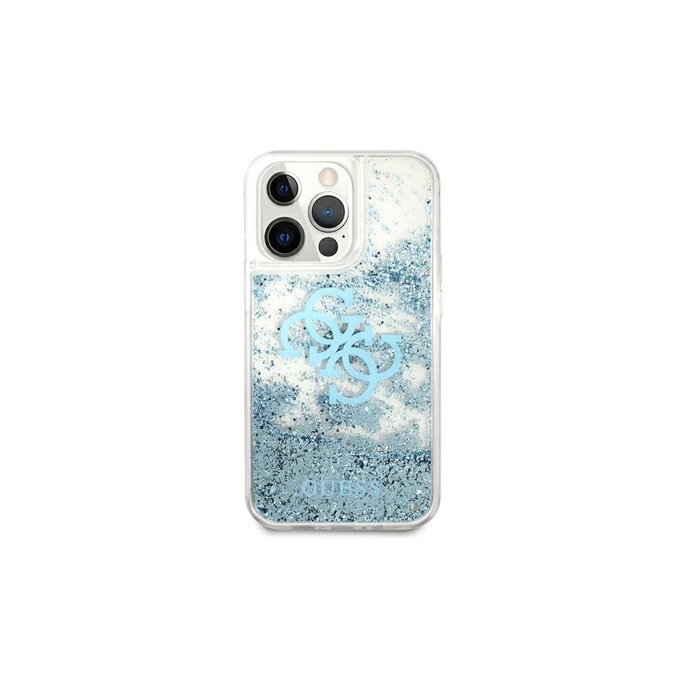 Guess kotelo iPhone 13 Pro / 13 6,1" GUHCP13LLG4GBL blue hard case 4G Big Liquid Glitter hinta ja tiedot | Puhelimen kuoret ja kotelot | hobbyhall.fi