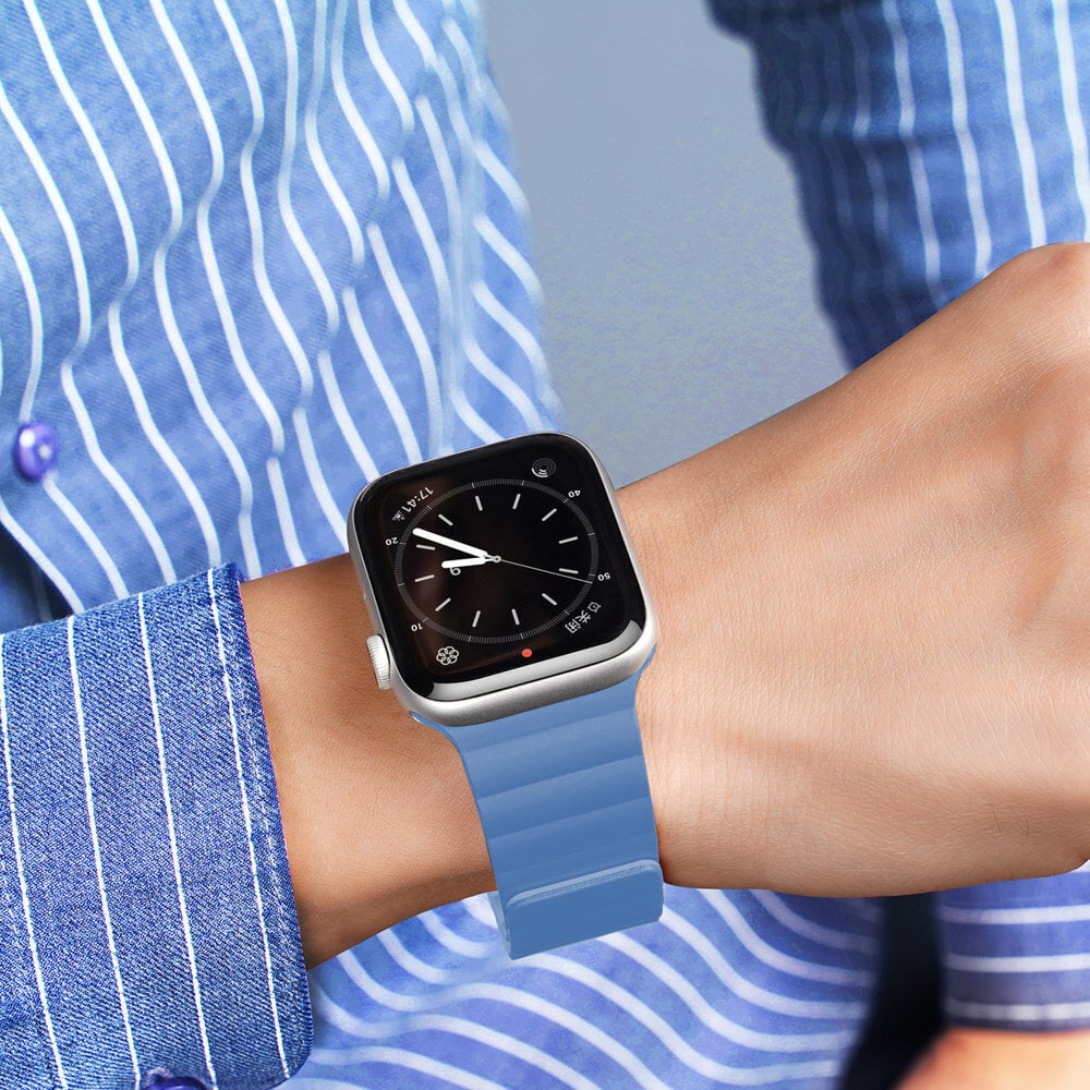 Dux Ducis magneettikellohihna Apple Watchille 7/6/5/4/3/2/SE 45/44/42mm, sininen hinta ja tiedot | Älykellojen ja aktiivisuusrannekkeiden lisätarvikkeet | hobbyhall.fi