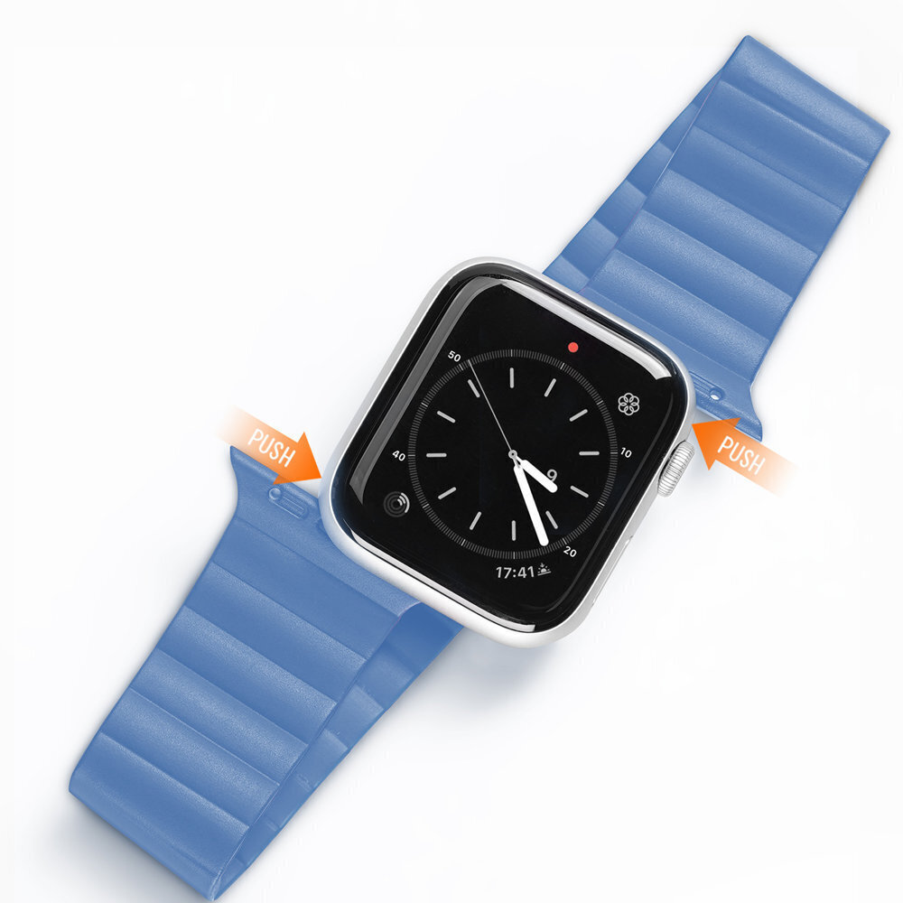 Dux Ducis magneettikellohihna Apple Watchille 7/6/5/4/3/2/SE 45/44/42mm, sininen hinta ja tiedot | Älykellojen ja aktiivisuusrannekkeiden lisätarvikkeet | hobbyhall.fi