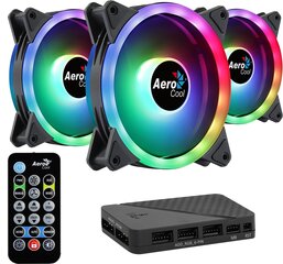 Aerocool Duo 12 Pro Cry, 12 cm kaukosäätimellä hinta ja tiedot | Tietokoneen tuulettimet | hobbyhall.fi