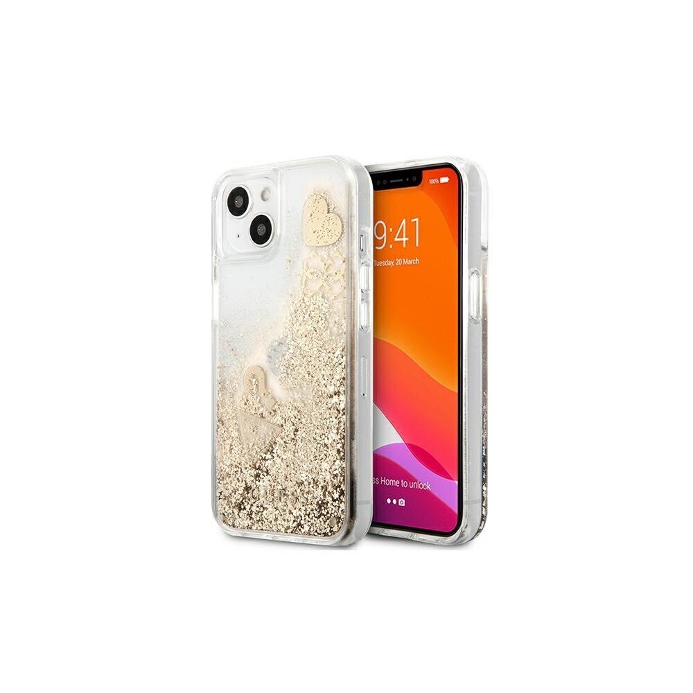 Guess kotelo iPhone 13 Mini 5.4" GUHCP13SGLHFLGO gold hard case Glitter Charms hinta ja tiedot | Puhelimen kuoret ja kotelot | hobbyhall.fi