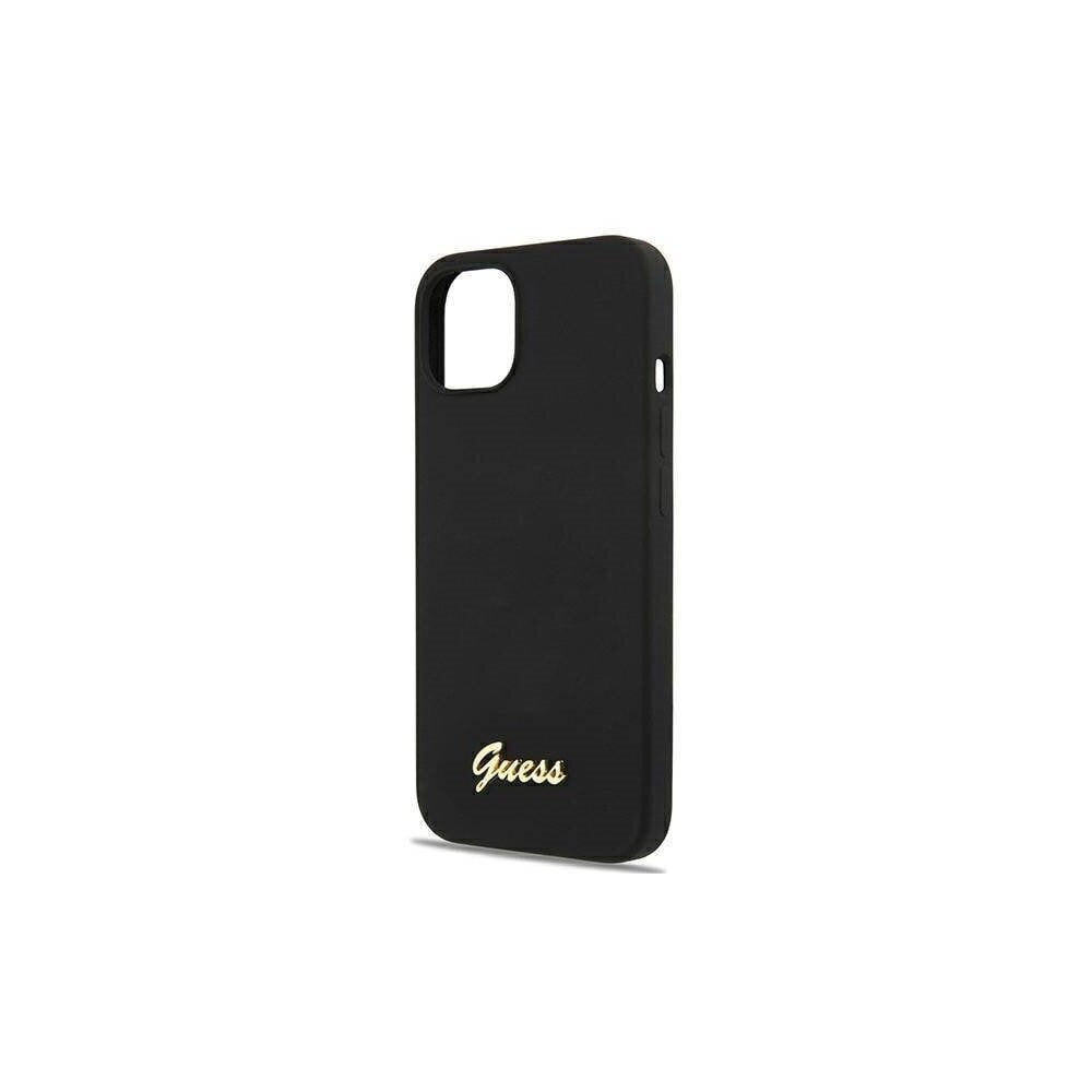 Guess kotelo iPhone 13 6.1 "GUHMP13MLSLMGBK black hardcase Silicone Script Gold Logo hinta ja tiedot | Puhelimen kuoret ja kotelot | hobbyhall.fi