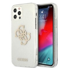 Guess kotelo iPhone 12 Pro Max 6.7" GUHCP12LPCUGL4GTR ransparent hard case Glitter 4G Big Logo hinta ja tiedot | Puhelimen kuoret ja kotelot | hobbyhall.fi