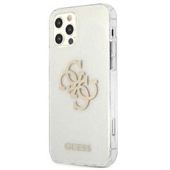 Guess kotelo iPhone 12 Pro Max 6.7" GUHCP12LPCUGL4GTR ransparent hard case Glitter 4G Big Logo hinta ja tiedot | Puhelimen kuoret ja kotelot | hobbyhall.fi