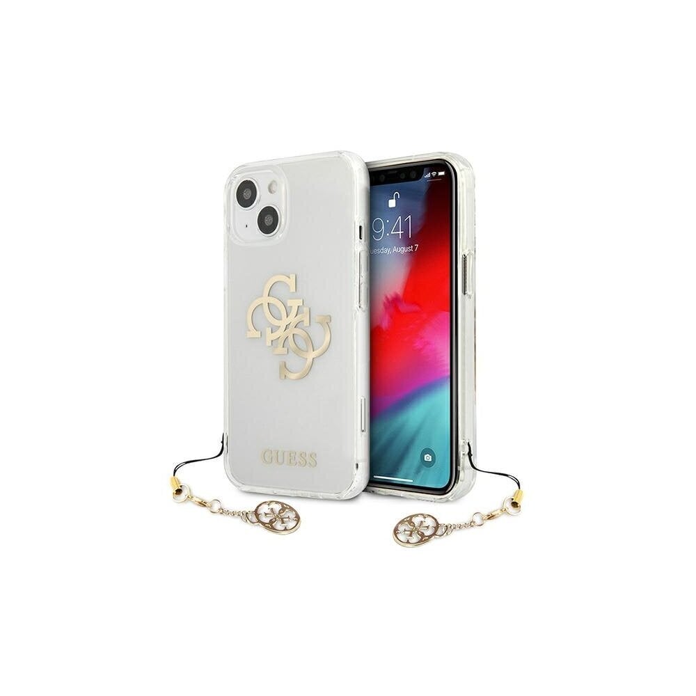 Guess kotelo iPhone 13 Mini 5,4" GUHCP13SKS4GGO transparent hard case 4G Gold Charms Collection hinta ja tiedot | Puhelimen kuoret ja kotelot | hobbyhall.fi