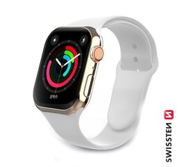 Apyrankė Swissten Silicone Band for Apple Watch 38-40mm, White hinta ja tiedot | Älykellojen ja aktiivisuusrannekkeiden lisätarvikkeet | hobbyhall.fi