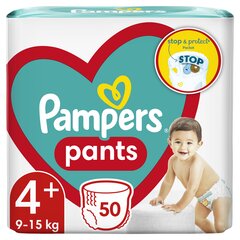 PAMPERS Pants JP-vaipat, koko 4+, 9-15 kg, 50 kpl. hinta ja tiedot | Vaipat | hobbyhall.fi
