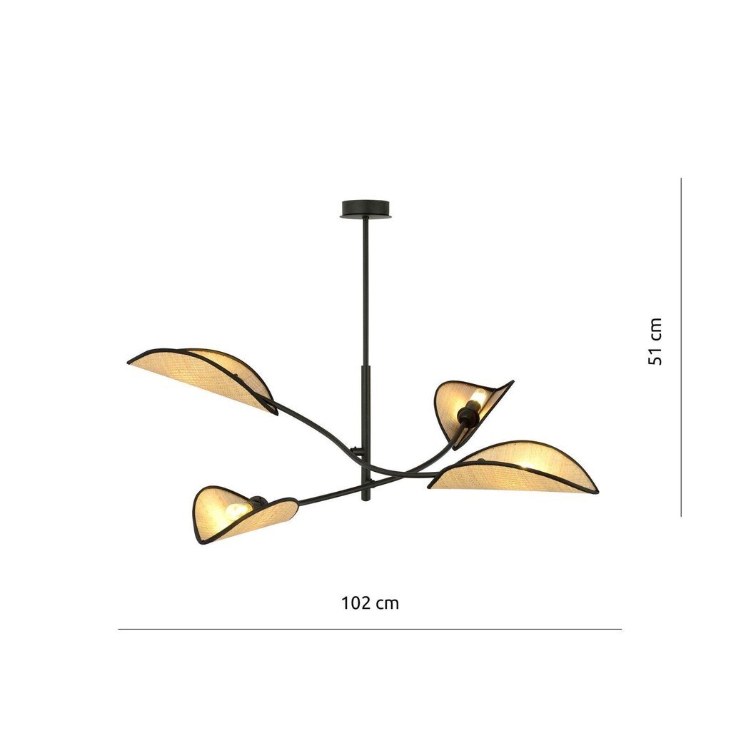 Emibig valaisin Lotus 4 Musta/Rottinki hinta ja tiedot | Riippuvalaisimet | hobbyhall.fi